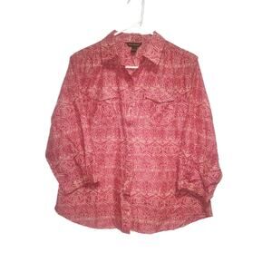 Bit & Bridle Women's Button Up Shirt Size Large